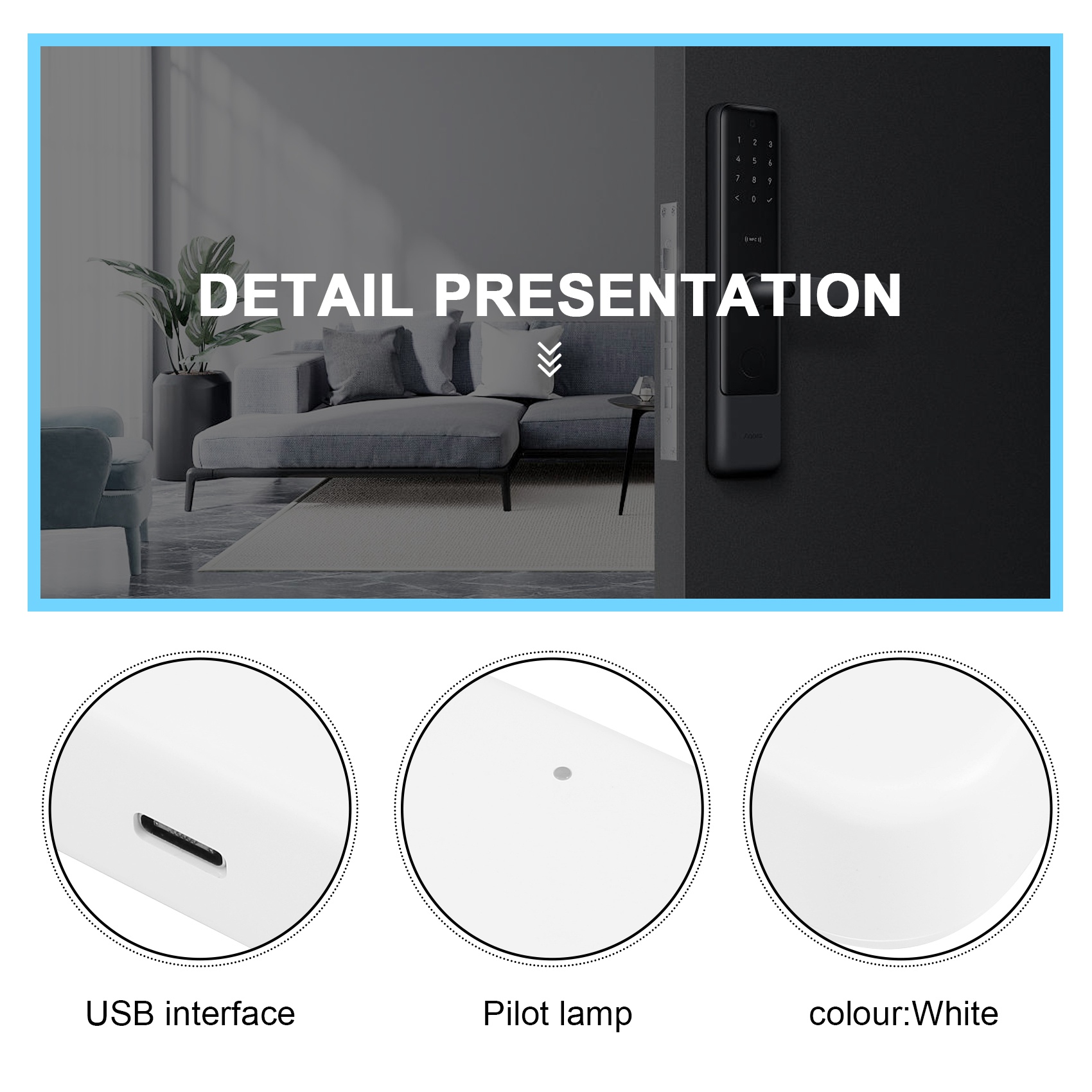 Smart Home Door Lock - Bluetooth Wifi Gateway Fingerprint Password Smart