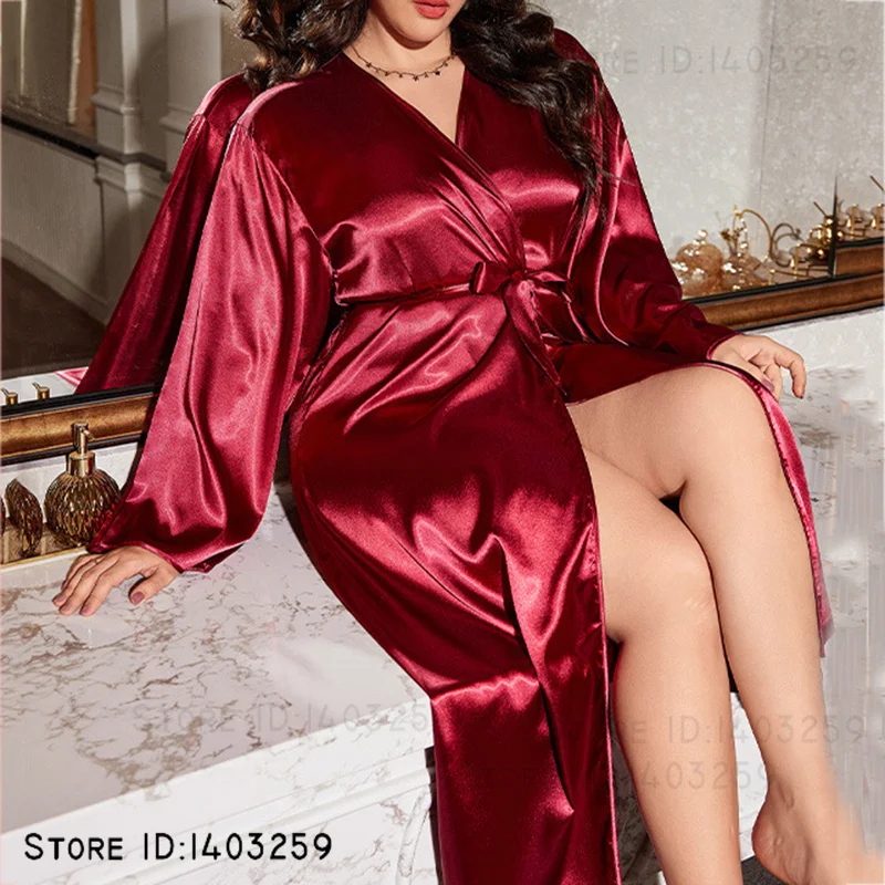 New Plus Size 5XL Satin Long R - огляд і ціна Smart Home Plus