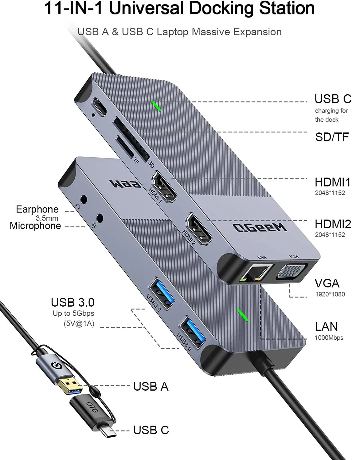 QGeeM USB 3.0 Docking Station, - огляд і ціна Smart Home Hub 2
